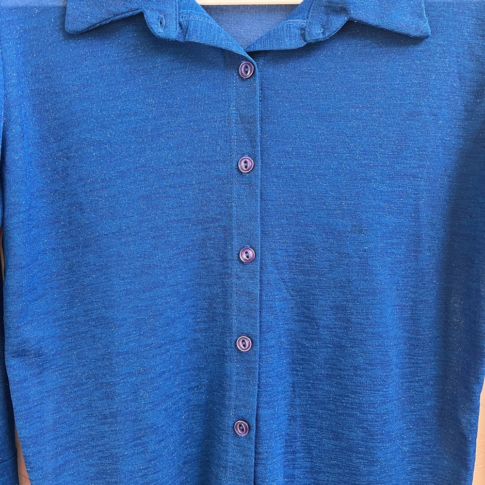 Vintage 2000s Rave Clothing Store Button-up Bell Flared Sleeve Y2K Top - Picture 3 of 5